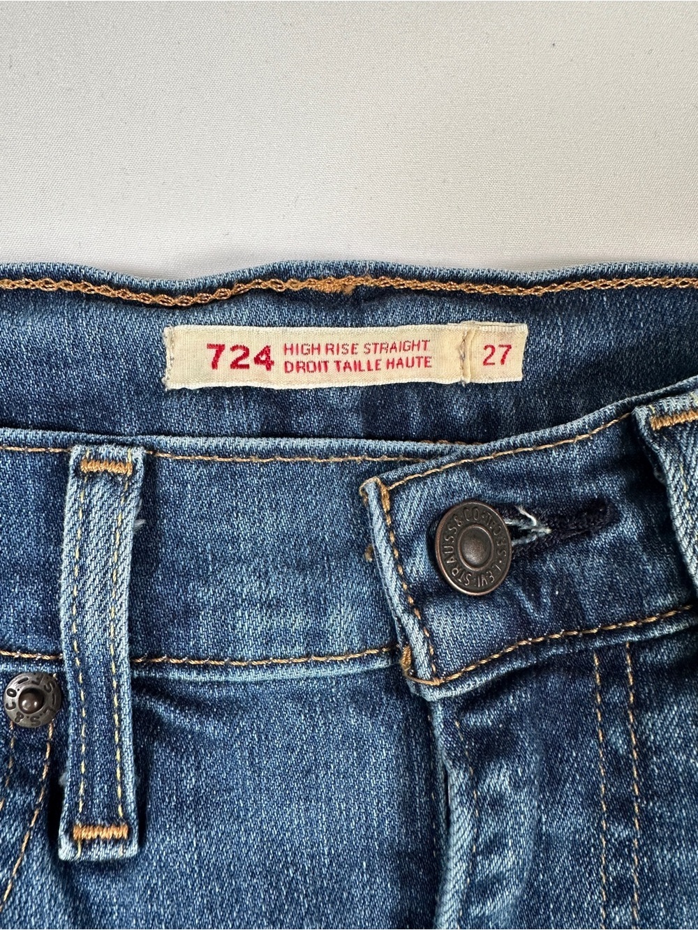 Levi’s 724 High Rise Straight Leg Jeans Light Wash Size 27 - Picture 3 of 7